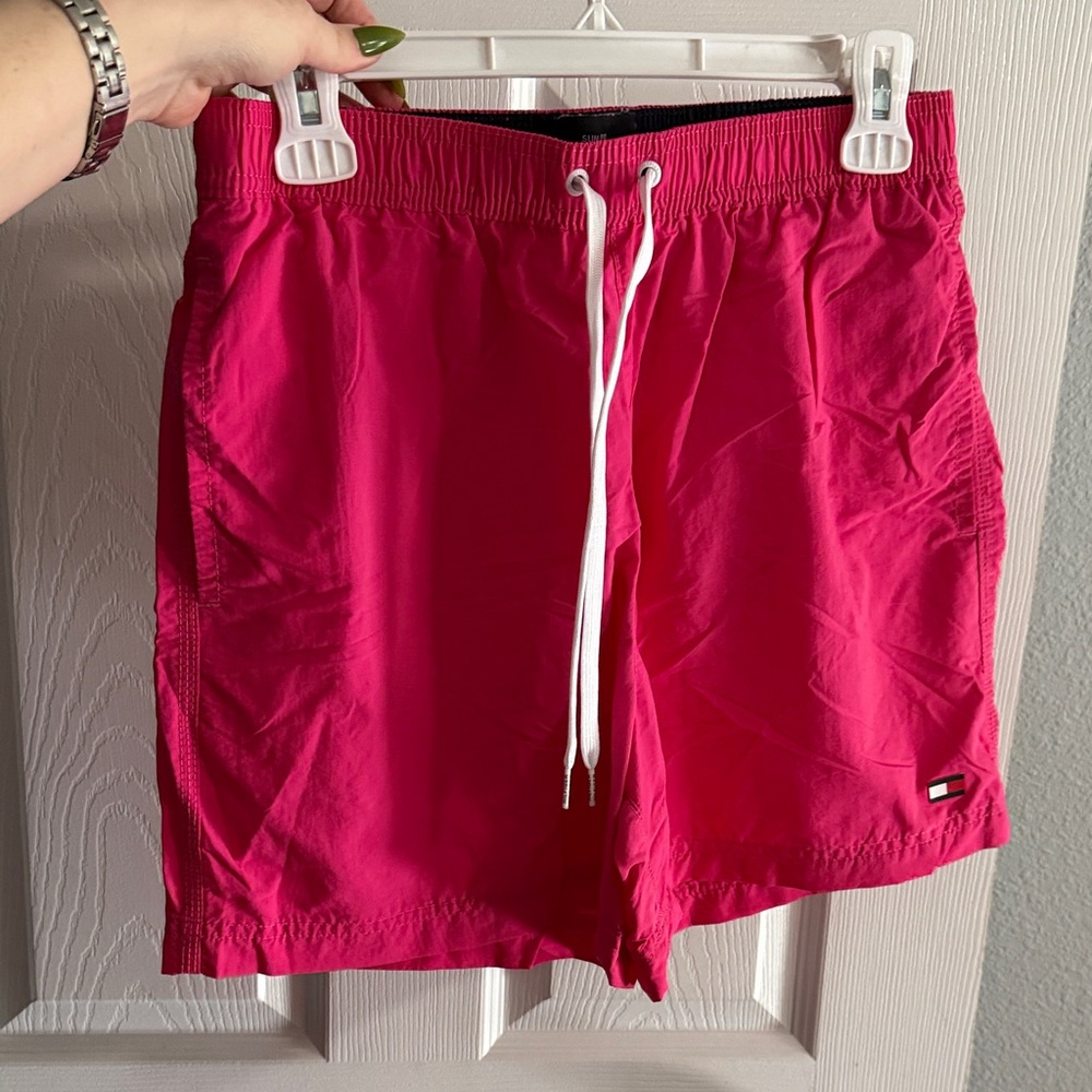 Tommy Hilfiger Hot Pink Swim Shorts with White Drawcord